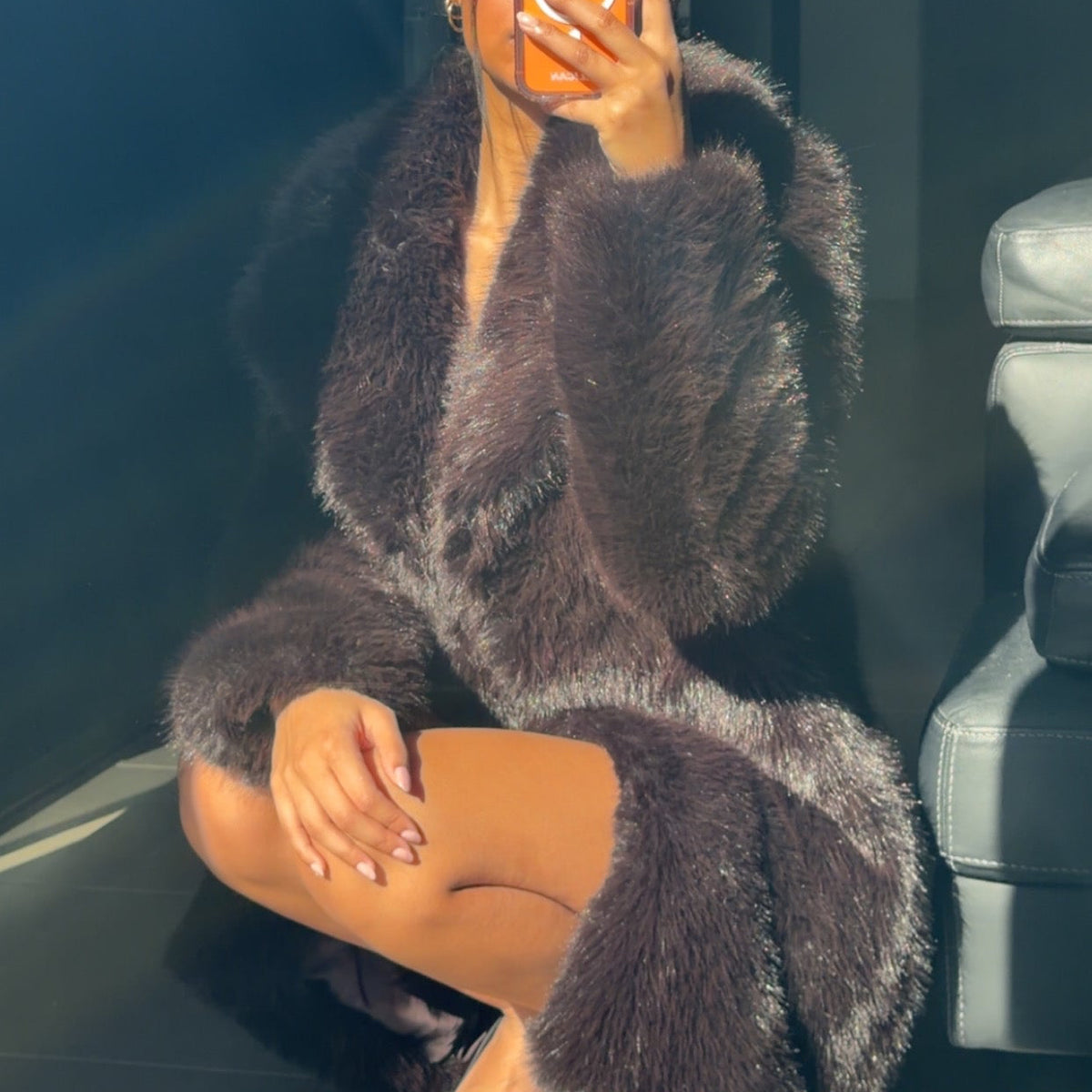 FOREVER NEW Isla Long Faux Fur Midi Coat