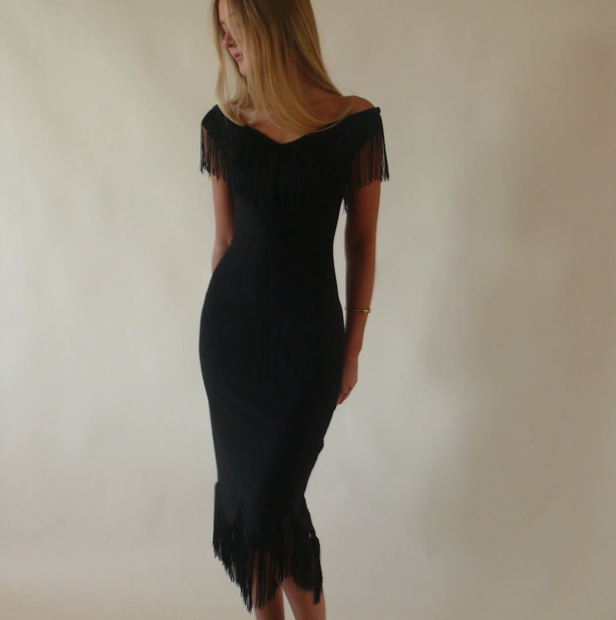 BY ELLEN WITH LOVE Fringe Midi Dress