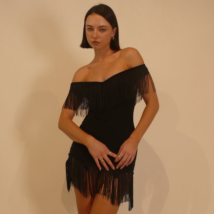 BY ELLEN WITH LOVE Fringe Mini Dress