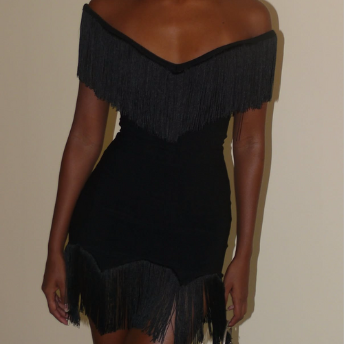 BY ELLEN WITH LOVE Fringe Mini Dress