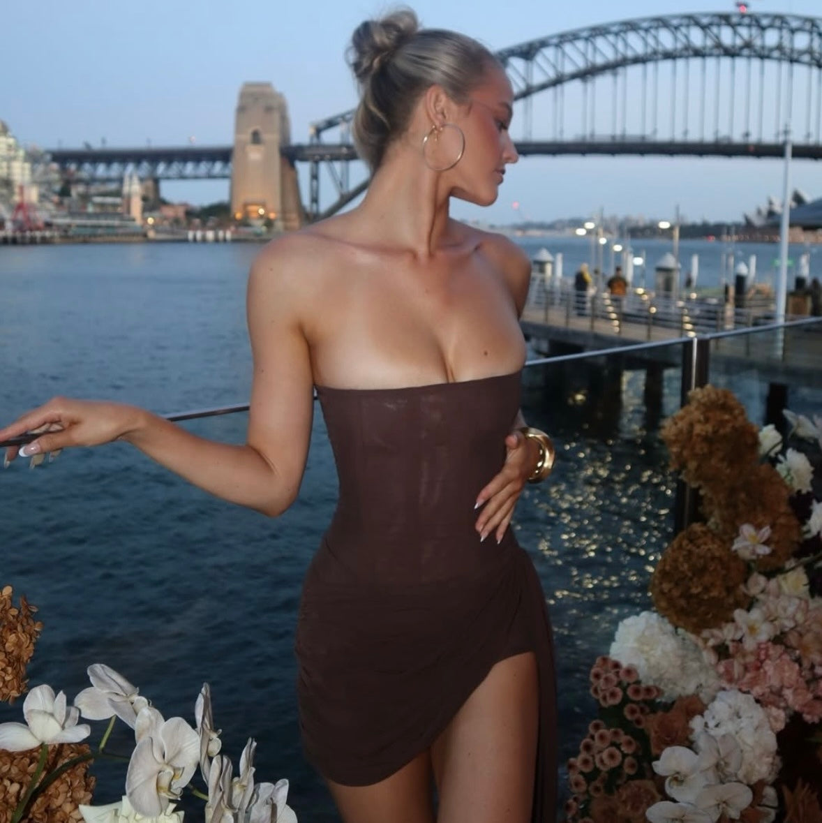 LEAU Mira Mesh Corset Dress