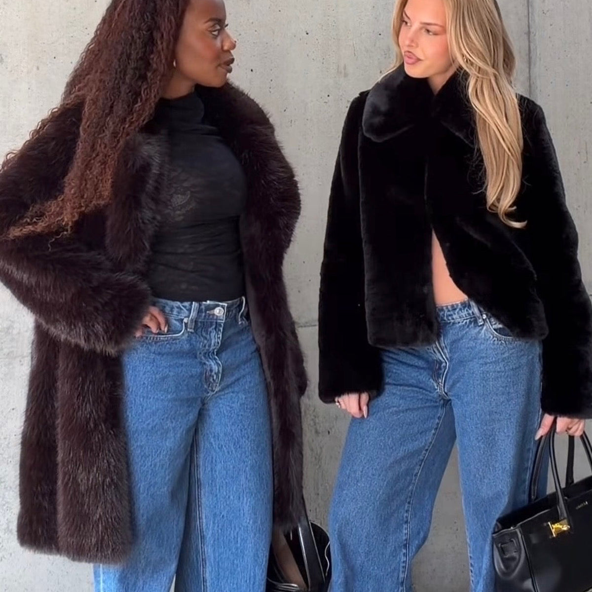 FOREVER NEW Isla Long Faux Fur Midi Coat