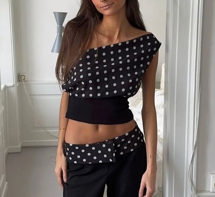 DESIGN BY SI Kimmie Polka Dotted Top