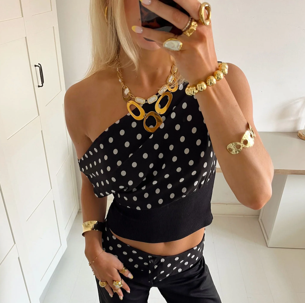 DESIGN BY SI Kimmie Polka Dotted Top