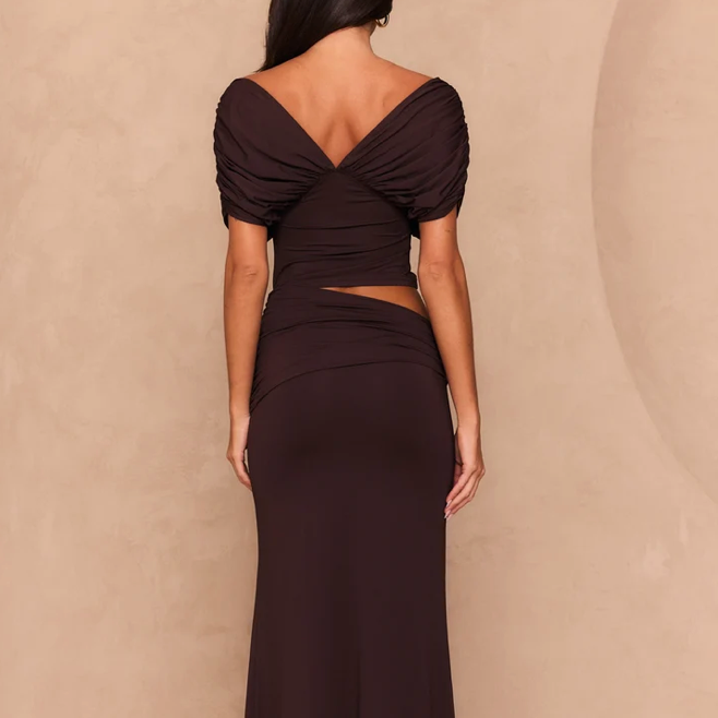 WHITE FOX I'm Your Girl Off Shoulder Maxi Dress